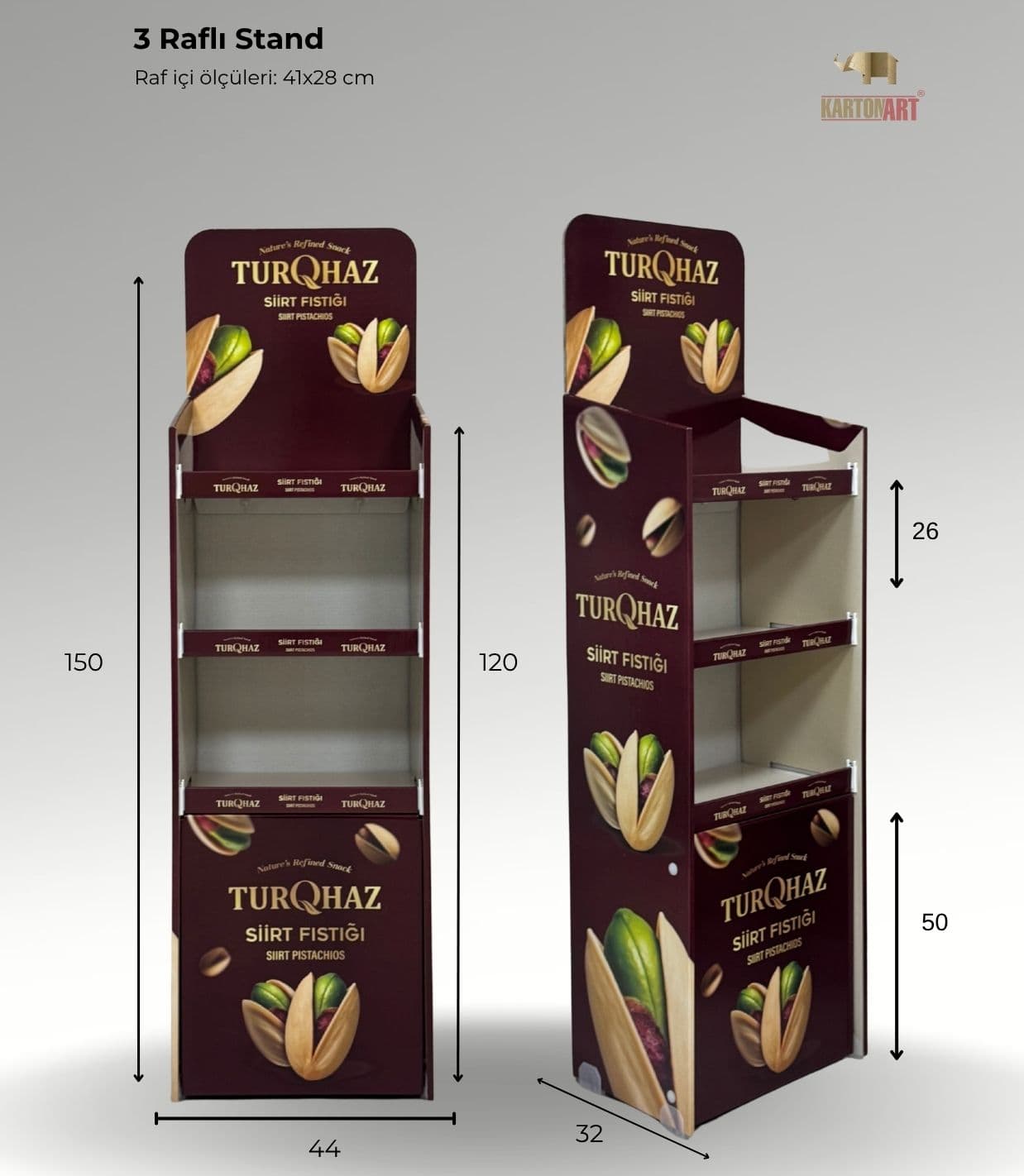 3 Raflı Stand RAF403