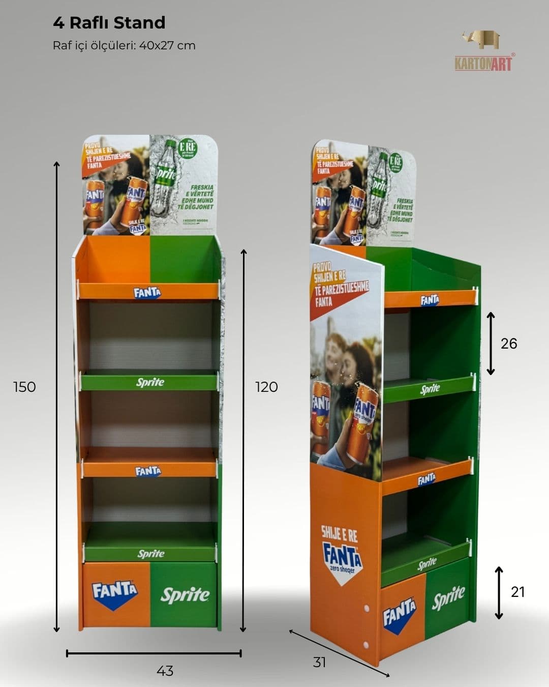 4 Raflı Stand RAF408