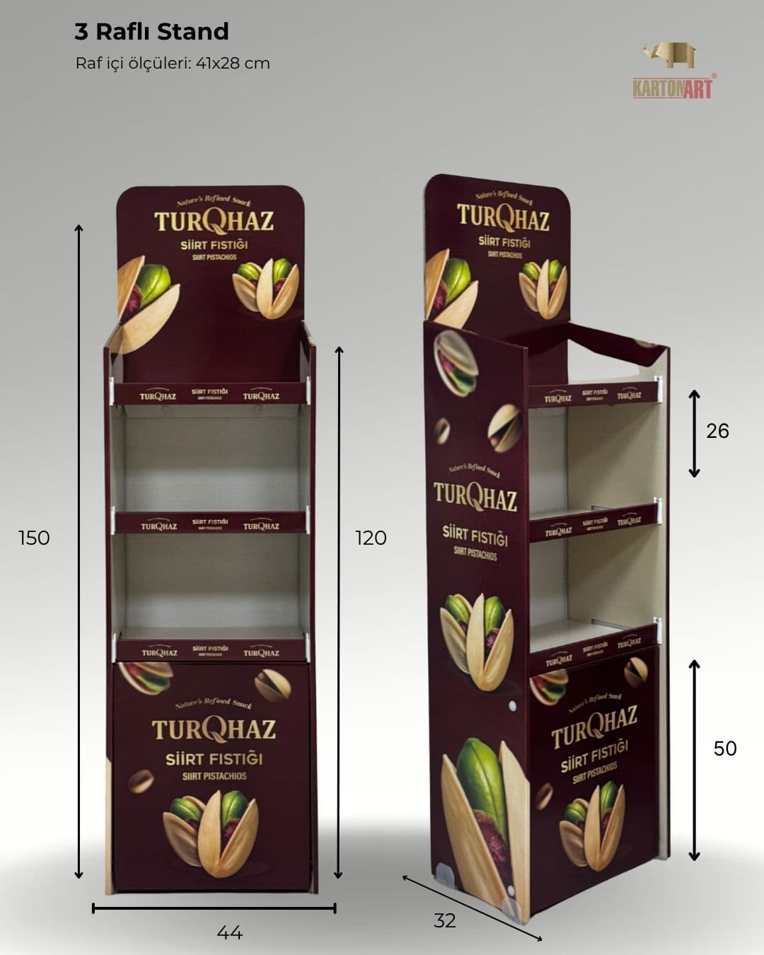 3 Raflı Stand RAF403