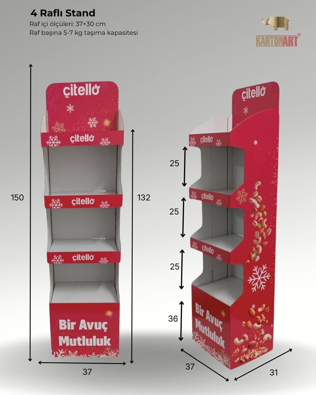 4 Raflı Stand RAF407