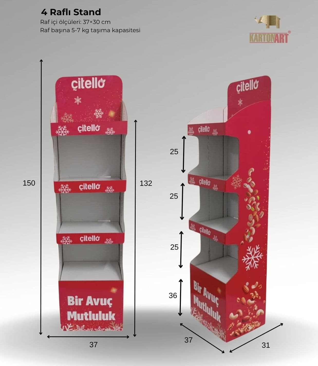 4 Raflı Stand RAF407
