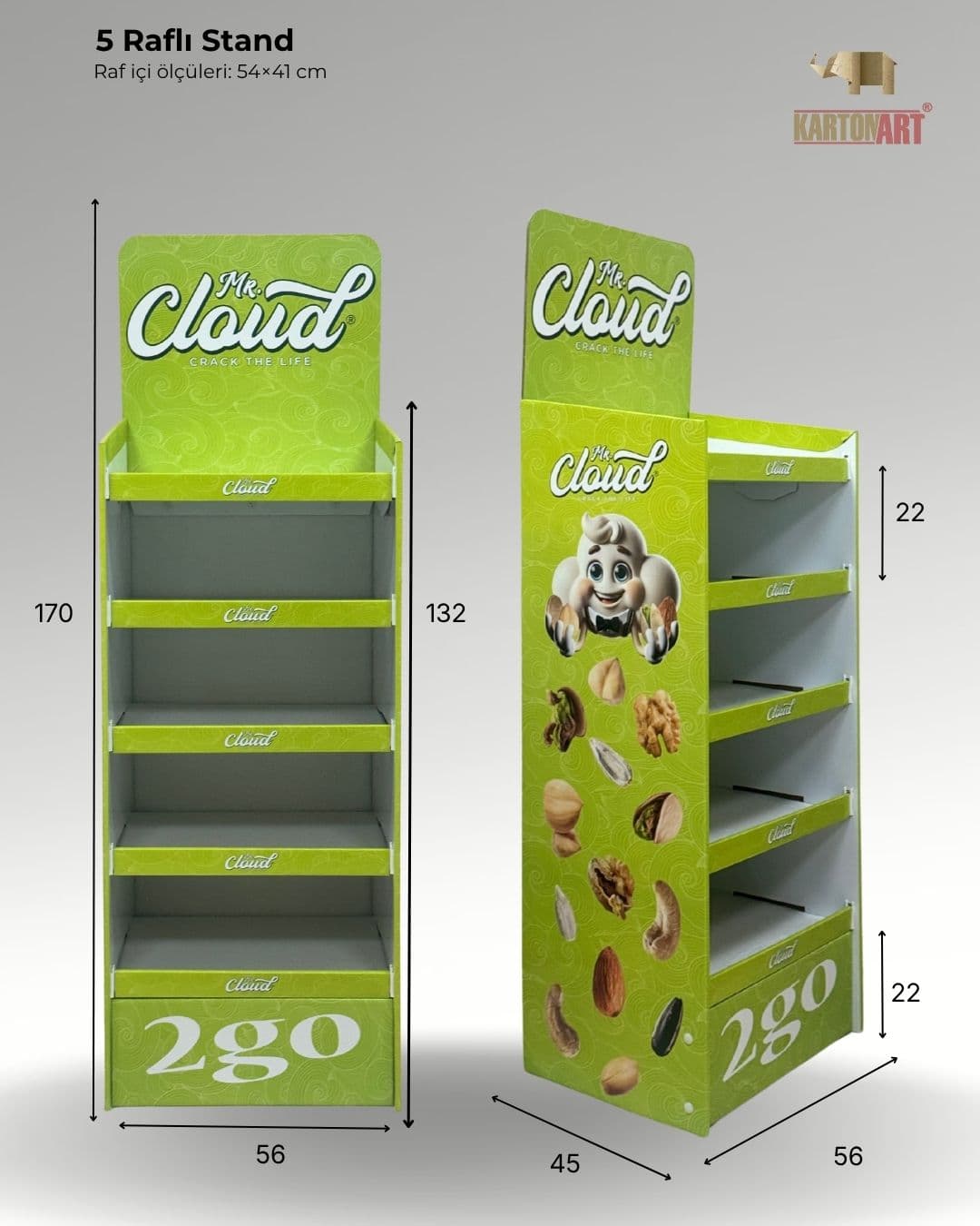 5 Raflı Karton Stand - 1/1