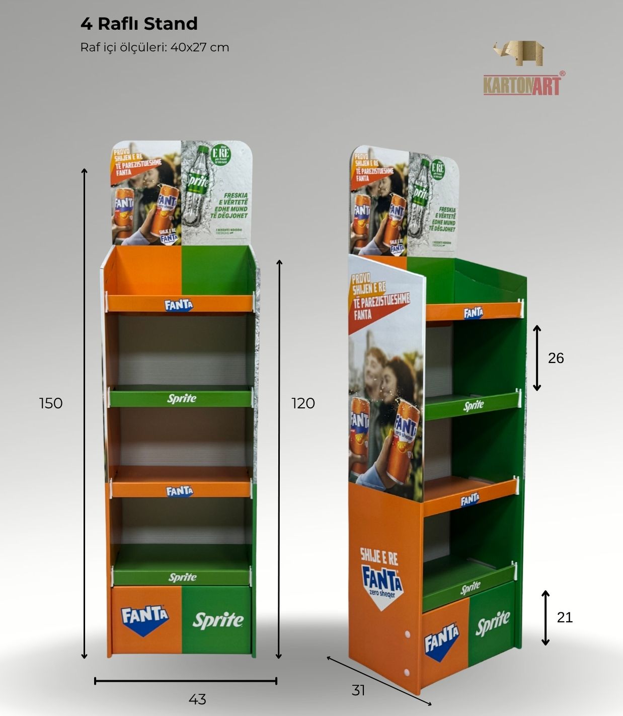 4 Raflı Stand RAF408