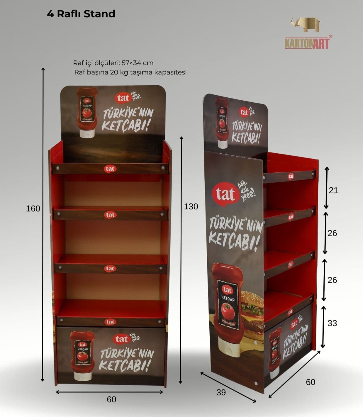 4 Raflı Stand RAF406